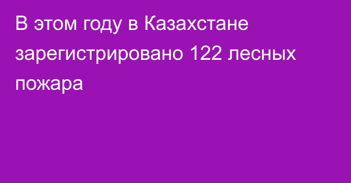 В этом году в Казахстане зарегистрировано 122 лесных пожара