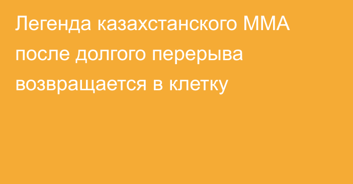 Легенда казахстанского ММА после долгого перерыва возвращается в клетку