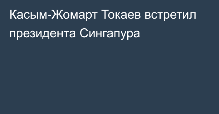 Касым-Жомарт Токаев встретил президента Сингапура