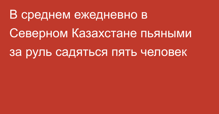 В среднем ежедневно в Северном Казахстане пьяными за руль садяться пять человек