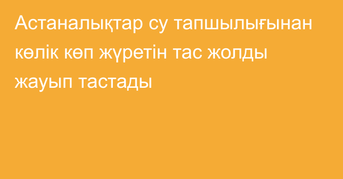 Астаналықтар су тапшылығынан көлік көп жүретін тас жолды жауып тастады