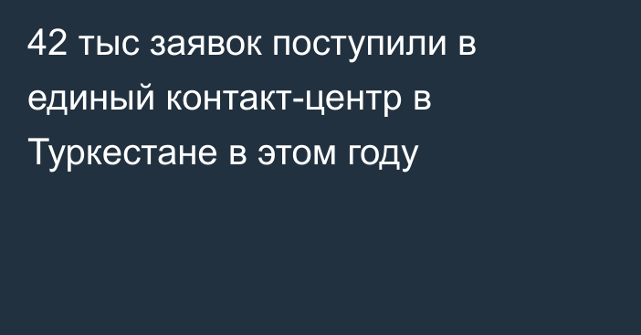 42 тыс заявок поступили в единый контакт-центр в Туркестане в этом году