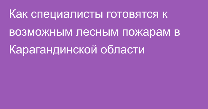 Как специалисты готовятся к возможным лесным пожарам в Карагандинской области