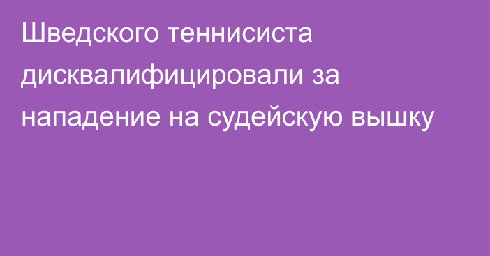 Шведского теннисиста дисквалифицировали за нападение на судейскую вышку