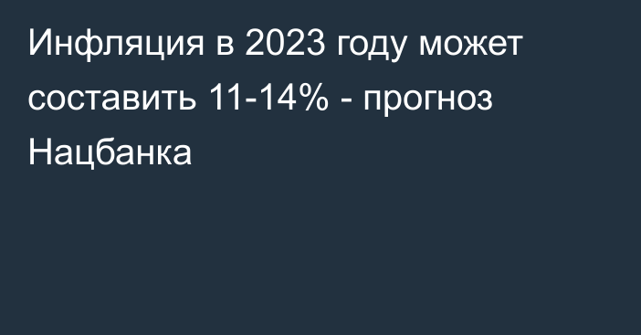 Инфляция в 2023 году может составить 11-14% - прогноз Нацбанка