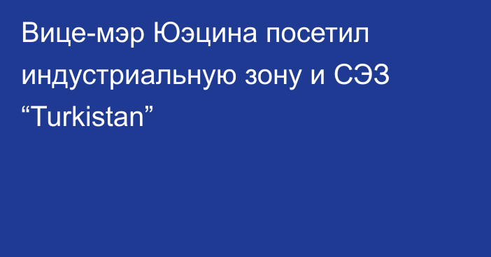 Вице-мэр Юэцина посетил индустриальную зону и СЭЗ “Turkistan”