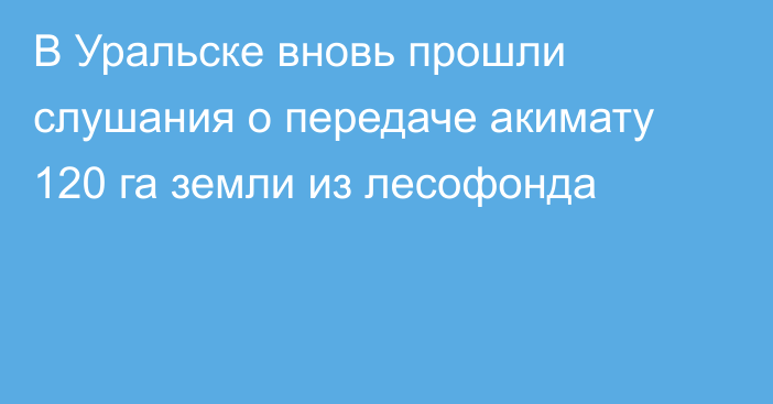 В Уральске вновь прошли слушания о передаче акимату 120 га земли из лесофонда