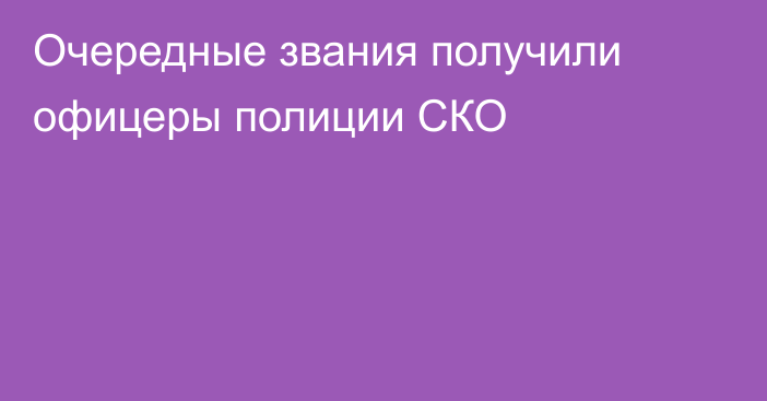 Очередные звания получили офицеры полиции СКО