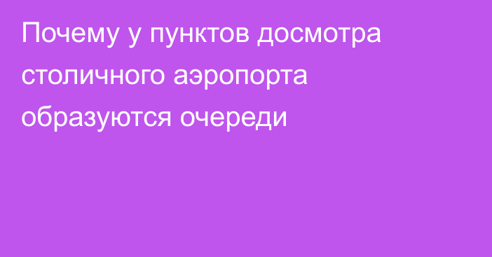 Почему у пунктов досмотра столичного аэропорта образуются очереди