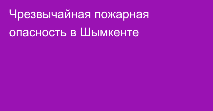 Чрезвычайная пожарная опасность в Шымкенте