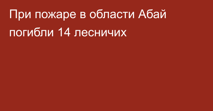 При пожаре в области Абай погибли 14 лесничих