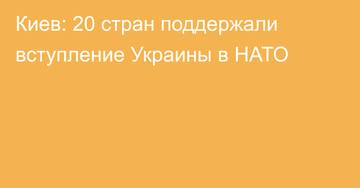 Киев: 20 стран поддержали вступление Украины в НАТО