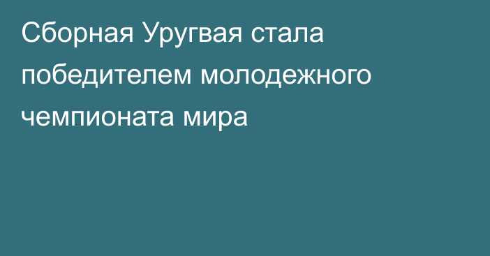 Сборная Уругвая стала победителем молодежного чемпионата мира