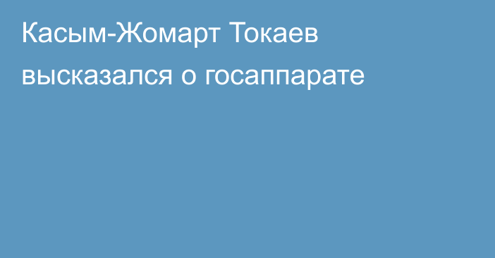 Касым-Жомарт Токаев высказался о госаппарате