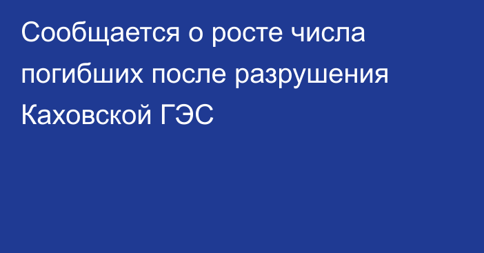 Сообщается о росте числа погибших после разрушения Каховской ГЭС