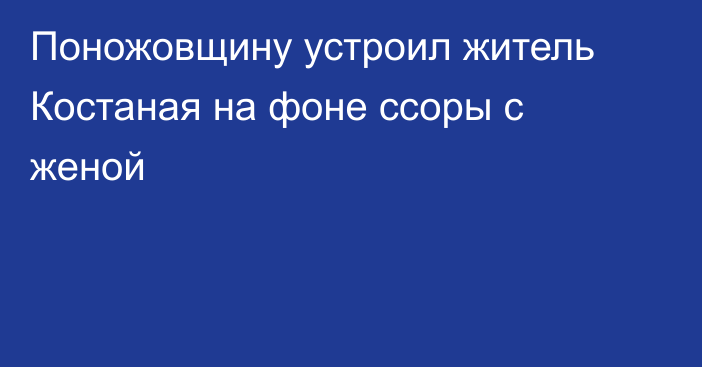 Поножовщину устроил житель Костаная на фоне ссоры с женой