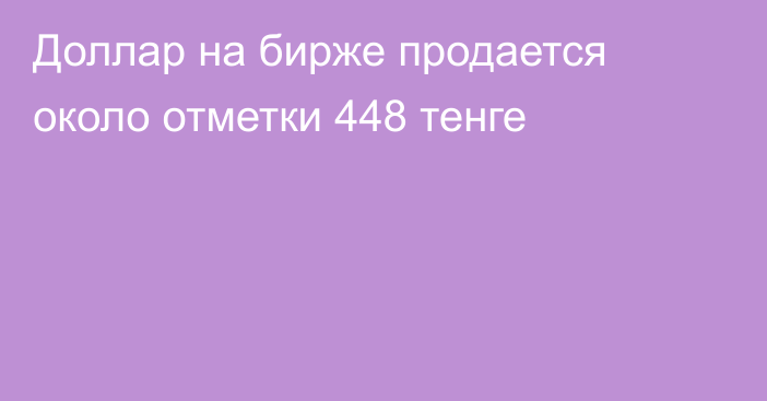 Доллар на бирже продается около отметки 448 тенге