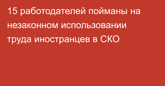 15 работодателей пойманы на незаконном использовании труда иностранцев в СКО