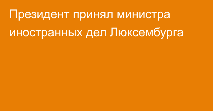 Президент принял министра иностранных дел Люксембурга