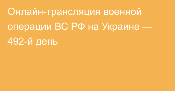 Онлайн-трансляция военной операции ВС РФ на Украине — 492-й день