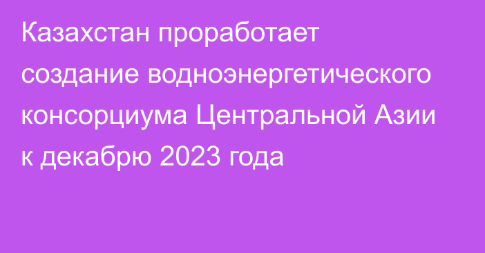 Казахстан проработает создание водноэнергетического консорциума Центральной Азии к декабрю 2023 года