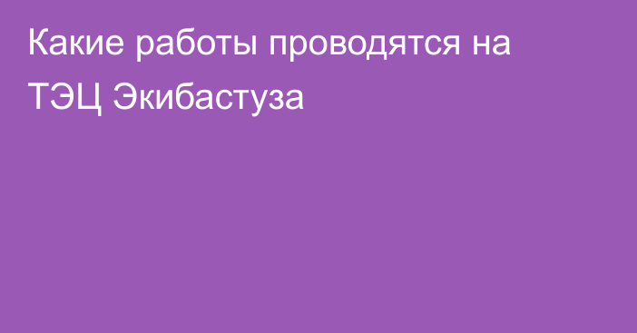 Какие работы проводятся на ТЭЦ Экибастуза