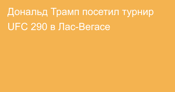 Дональд Трамп посетил турнир UFC 290 в Лас-Вегасе