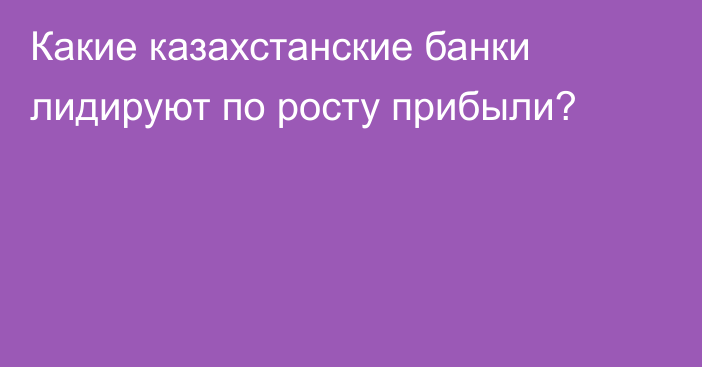 Какие казахстанские банки лидируют по росту прибыли?