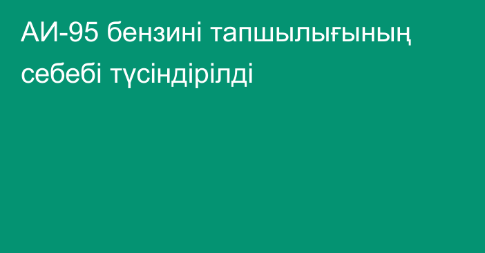 АИ-95 бензині тапшылығының себебі түсіндірілді