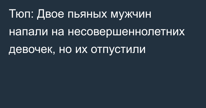 Тюп: Двое пьяных мужчин напали на несовершеннолетних девочек, но их отпустили