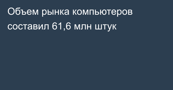 Объем рынка компьютеров составил 61,6 млн штук