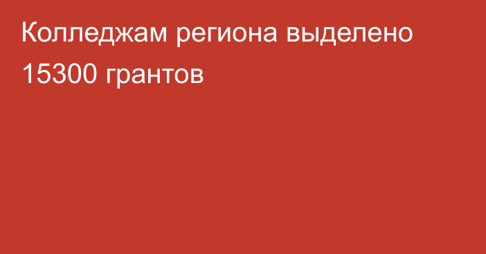 Колледжам региона выделено 15300 грантов