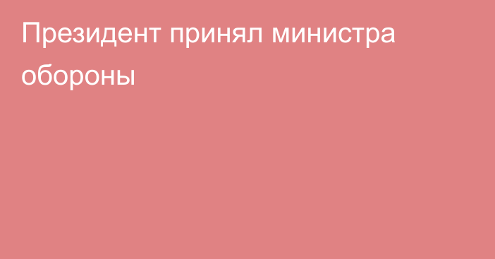 Президент принял министра обороны