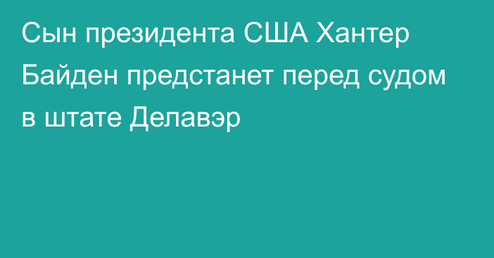 Сын президента США Хантер Байден предстанет перед судом в штате Делавэр