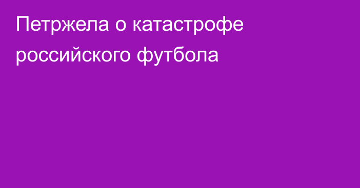 Петржела  о катастрофе российского футбола