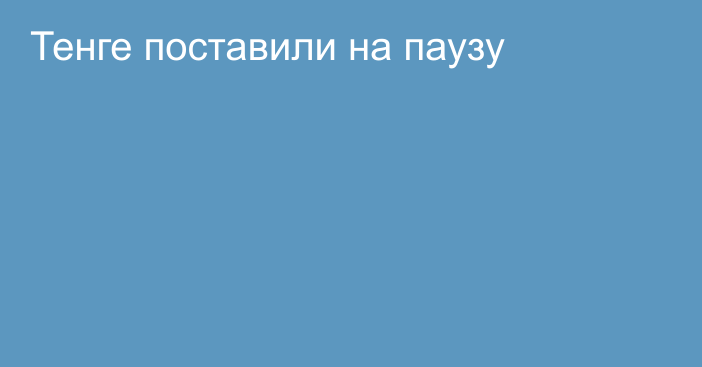 Тенге поставили на паузу