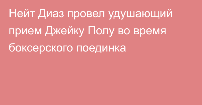 Нейт Диаз провел удушающий прием Джейку Полу во время боксерского поединка