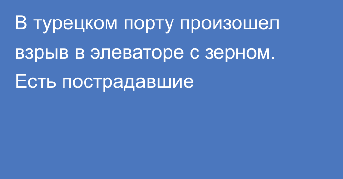 В турецком порту произошел взрыв в элеваторе с зерном. Есть пострадавшие