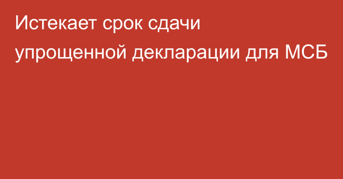 Истекает срок сдачи упрощенной декларации для МСБ