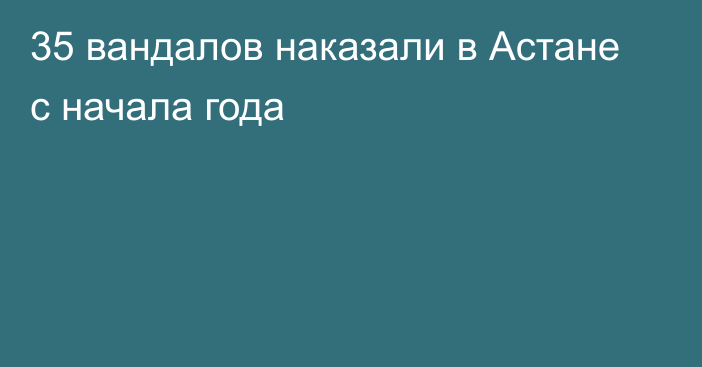 35 вандалов наказали в Астане с начала года