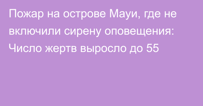 Пожар на острове Мауи, где не включили сирену оповещения: Число жертв выросло до 55