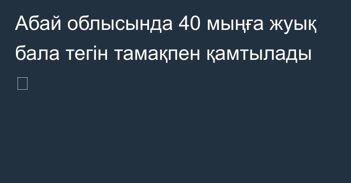 Абай облысында 40 мыңға жуық бала тегін тамақпен қамтылады ⠀