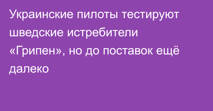 Украинские пилоты тестируют шведские истребители «Грипен», но до поставок ещё далеко