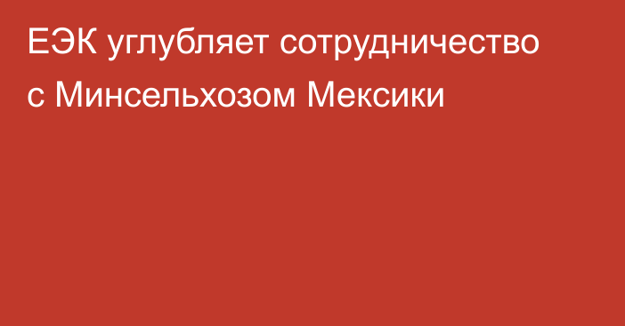 ЕЭК углубляет сотрудничество с Минсельхозом Мексики