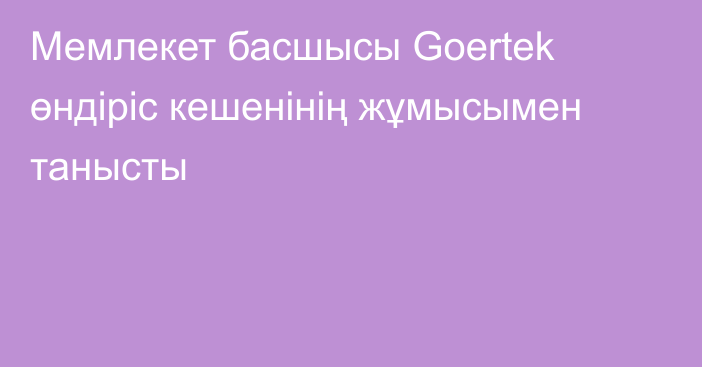 Мемлекет басшысы Goertek өндіріс кешенінің жұмысымен танысты