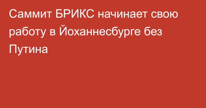 Саммит БРИКС начинает свою работу в Йоханнесбурге без Путина