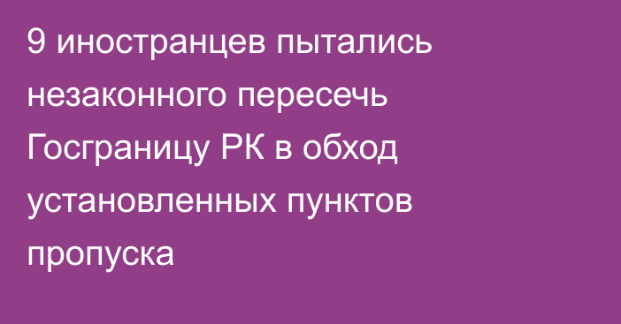 9 иностранцев пытались незаконного пересечь Госграницу РК в обход установленных пунктов пропуска