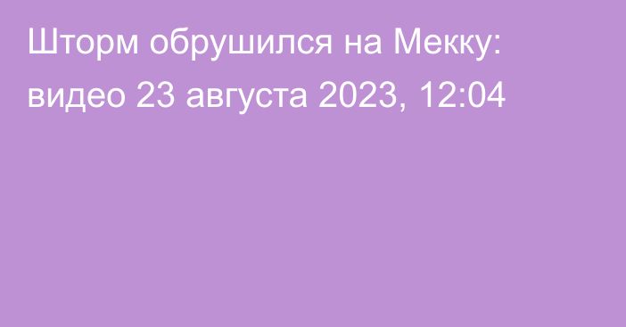 Шторм обрушился на Мекку: видео
                23 августа 2023, 12:04