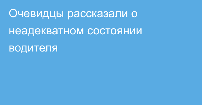 Очевидцы рассказали о неадекватном состоянии водителя