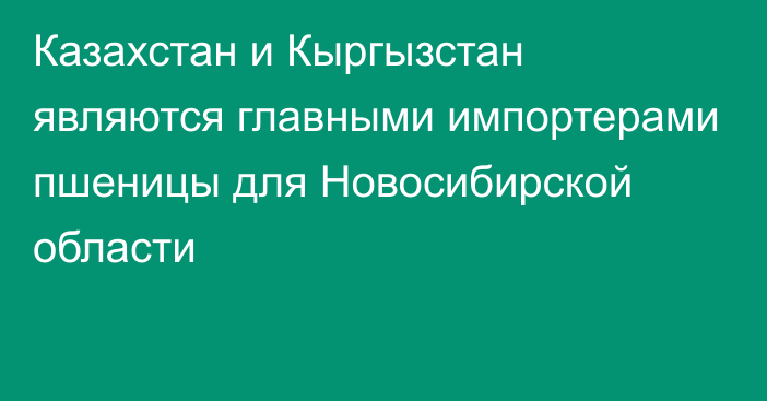 Казахстан и Кыргызстан являются главными импортерами пшеницы для Новосибирской области